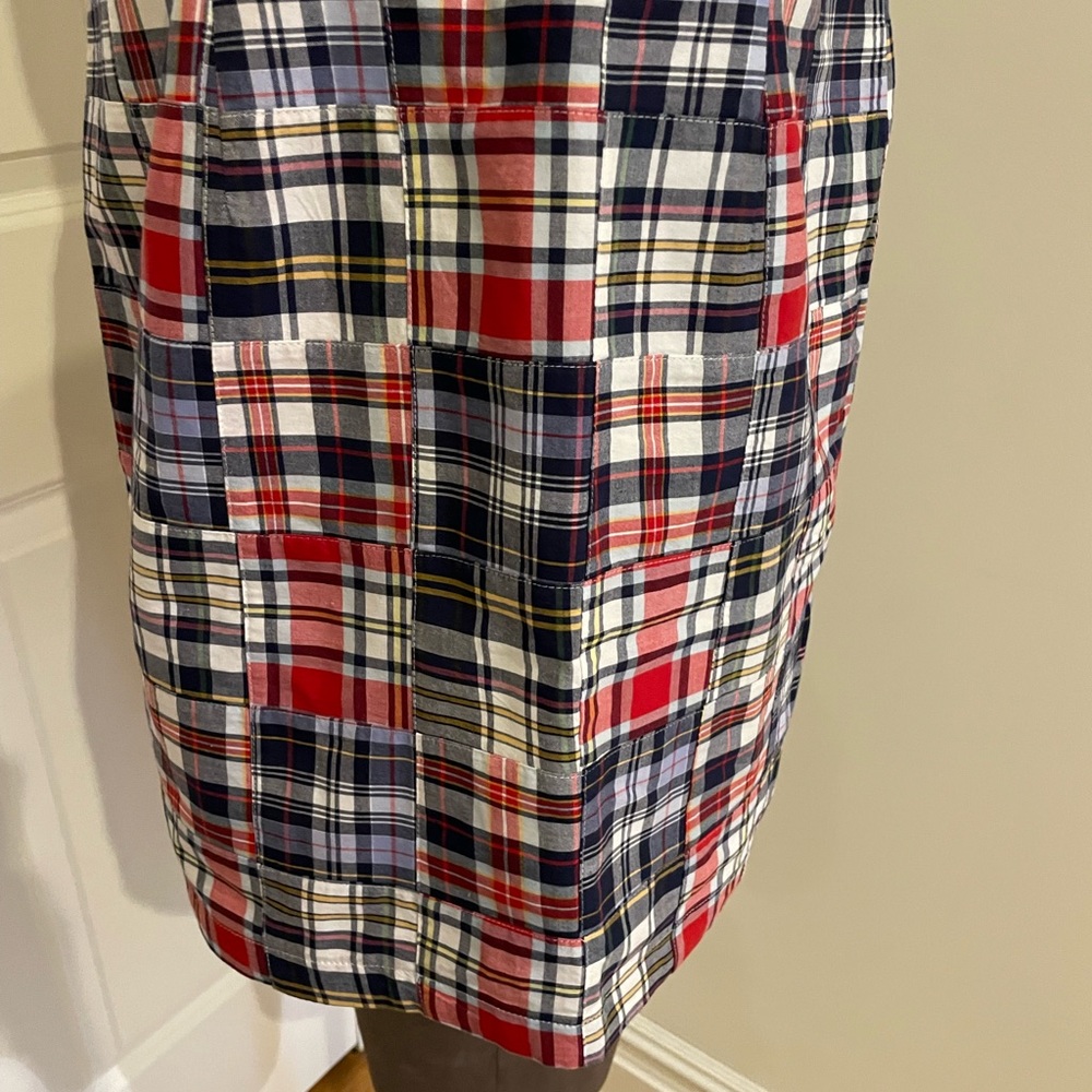 LLBean checkered patchwork sleeveless dress - Picture 11 of 16